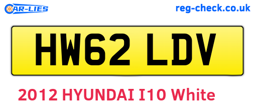 HW62LDV are the vehicle registration plates.