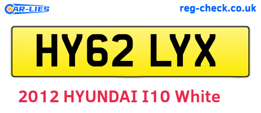 HY62LYX are the vehicle registration plates.