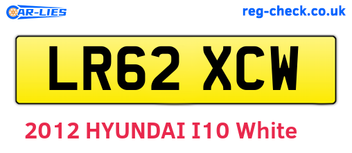 LR62XCW are the vehicle registration plates.