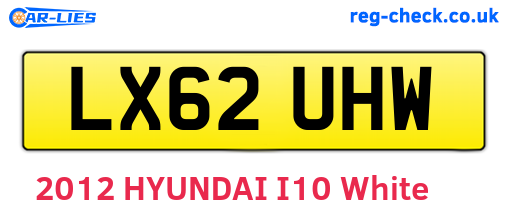 LX62UHW are the vehicle registration plates.