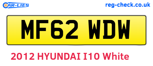 MF62WDW are the vehicle registration plates.