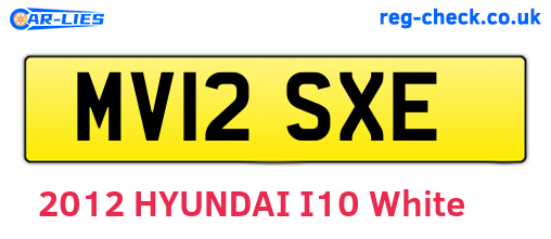 MV12SXE are the vehicle registration plates.