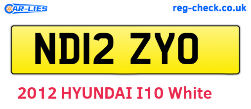 ND12ZYO are the vehicle registration plates.