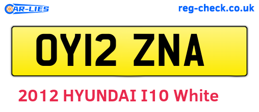 OY12ZNA are the vehicle registration plates.