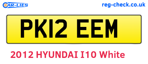 PK12EEM are the vehicle registration plates.
