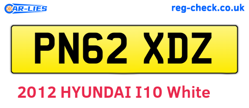 PN62XDZ are the vehicle registration plates.
