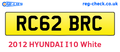 RC62BRC are the vehicle registration plates.