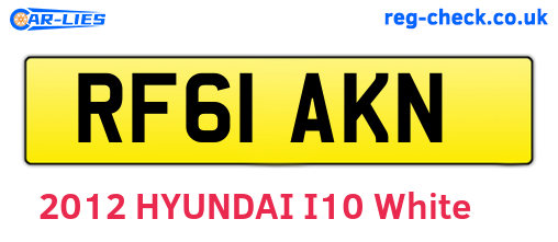 RF61AKN are the vehicle registration plates.