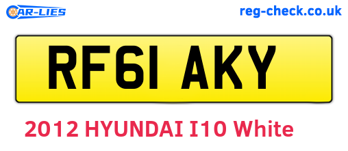RF61AKY are the vehicle registration plates.