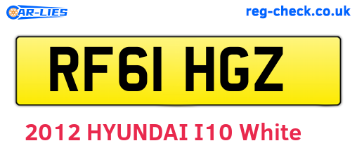 RF61HGZ are the vehicle registration plates.