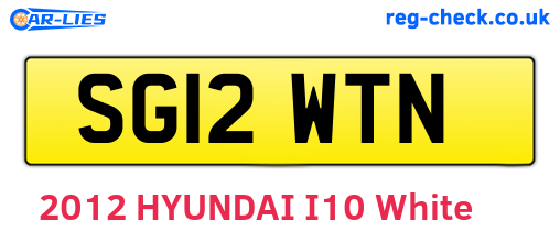 SG12WTN are the vehicle registration plates.