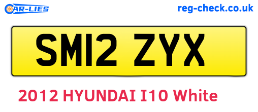 SM12ZYX are the vehicle registration plates.