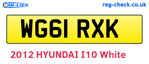 WG61RXK are the vehicle registration plates.