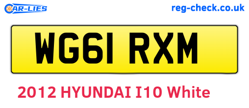 WG61RXM are the vehicle registration plates.