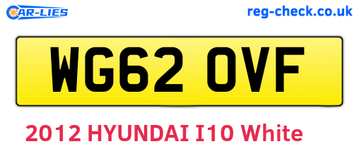 WG62OVF are the vehicle registration plates.