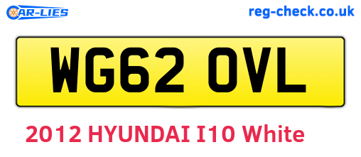 WG62OVL are the vehicle registration plates.
