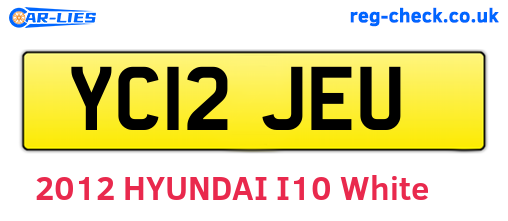 YC12JEU are the vehicle registration plates.