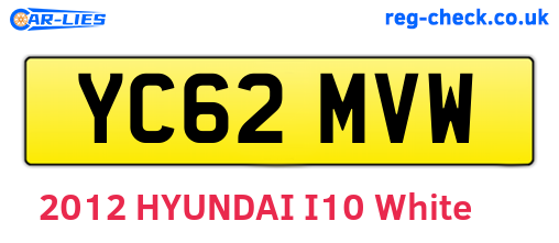 YC62MVW are the vehicle registration plates.