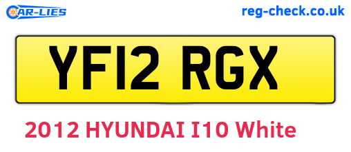 YF12RGX are the vehicle registration plates.