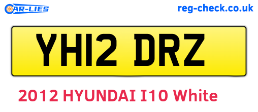 YH12DRZ are the vehicle registration plates.