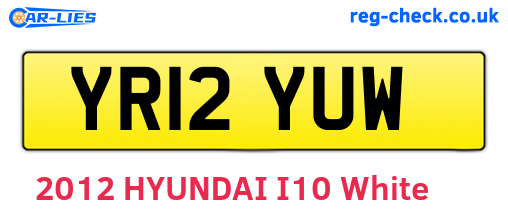 YR12YUW are the vehicle registration plates.