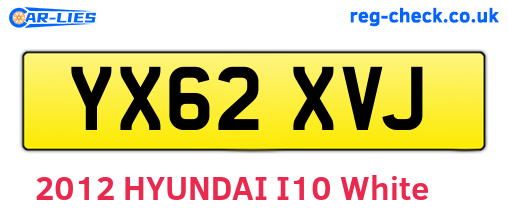 YX62XVJ are the vehicle registration plates.