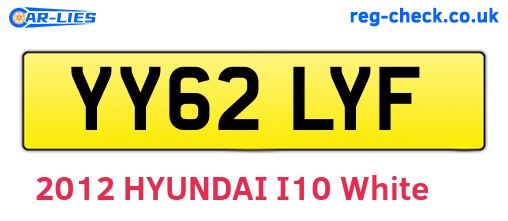 YY62LYF are the vehicle registration plates.