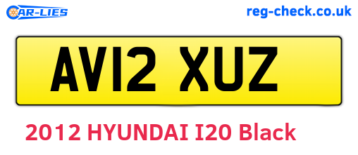 AV12XUZ are the vehicle registration plates.