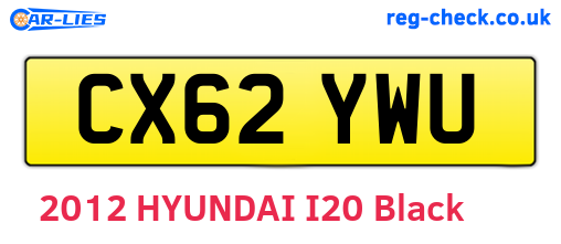 CX62YWU are the vehicle registration plates.