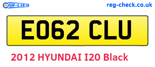 EO62CLU are the vehicle registration plates.