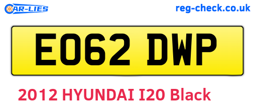 EO62DWP are the vehicle registration plates.
