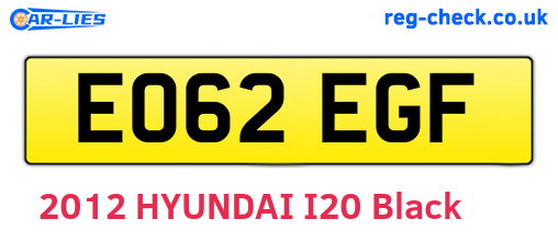 EO62EGF are the vehicle registration plates.