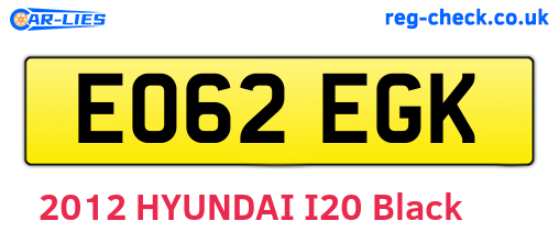 EO62EGK are the vehicle registration plates.
