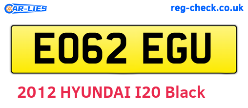 EO62EGU are the vehicle registration plates.