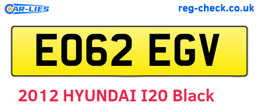 EO62EGV are the vehicle registration plates.