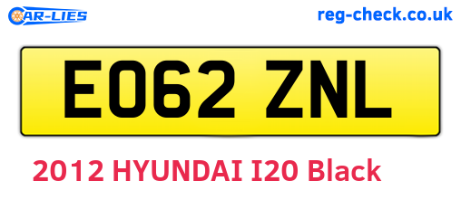 EO62ZNL are the vehicle registration plates.