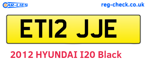 ET12JJE are the vehicle registration plates.