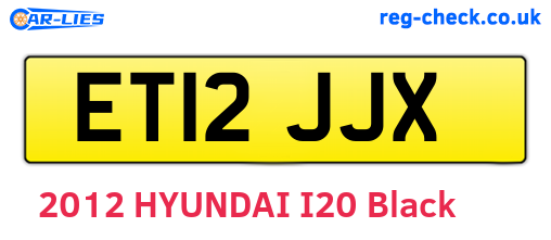 ET12JJX are the vehicle registration plates.