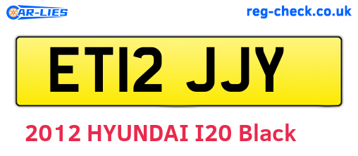 ET12JJY are the vehicle registration plates.