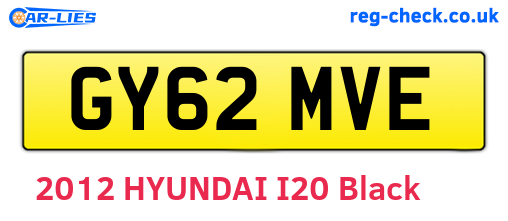 GY62MVE are the vehicle registration plates.