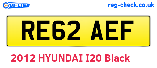 RE62AEF are the vehicle registration plates.