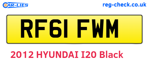 RF61FWM are the vehicle registration plates.