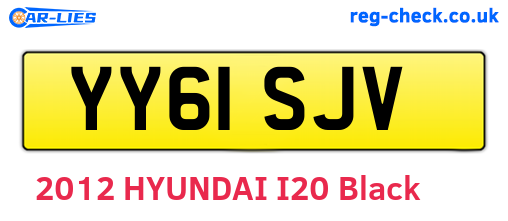 YY61SJV are the vehicle registration plates.
