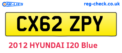 CX62ZPY are the vehicle registration plates.