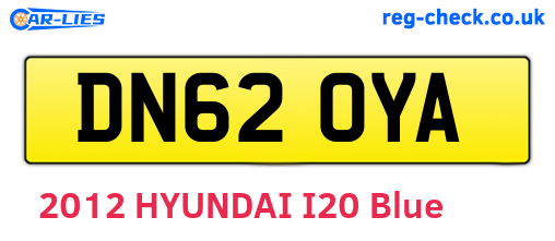 DN62OYA are the vehicle registration plates.