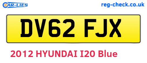 DV62FJX are the vehicle registration plates.