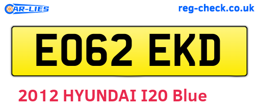 EO62EKD are the vehicle registration plates.