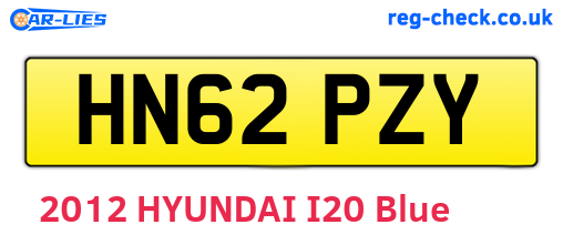 HN62PZY are the vehicle registration plates.