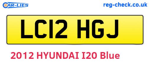 LC12HGJ are the vehicle registration plates.