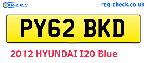 PY62BKD are the vehicle registration plates.